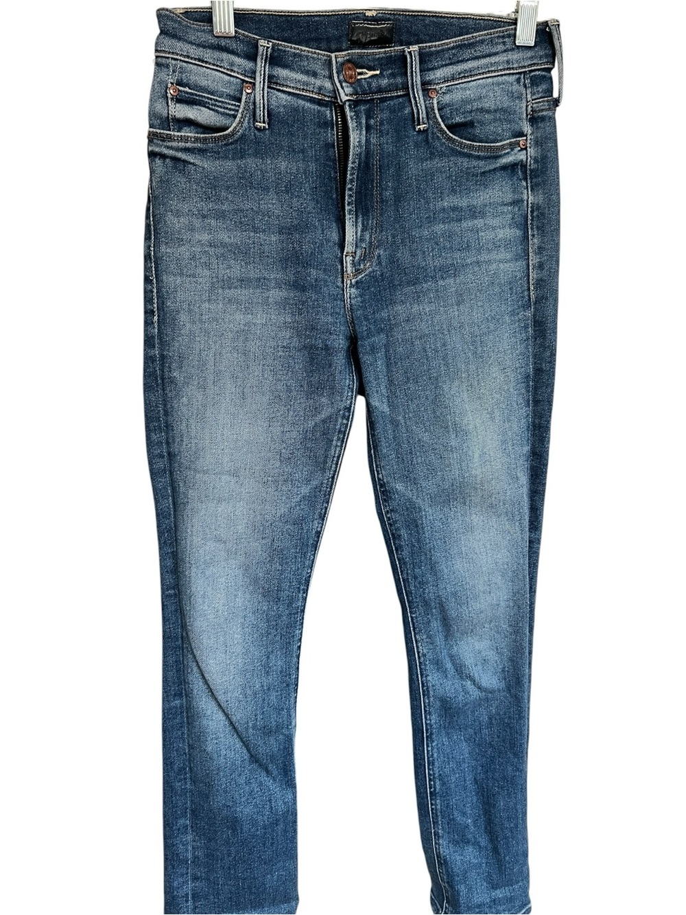 MOTHER Straight Leg Jeans in Washed Blue